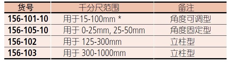 三豐千分尺臺(tái)座156-101-10